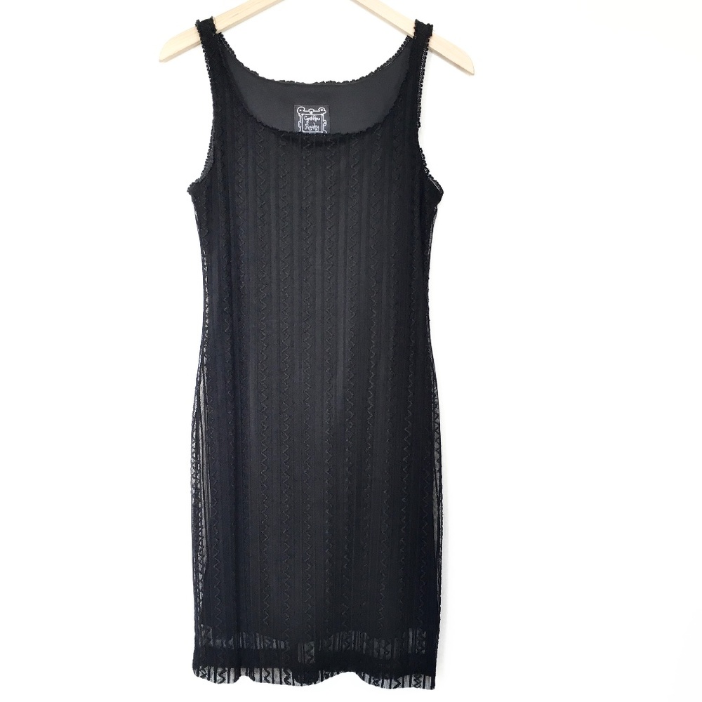 Cynthia Rowley Vintage Black Lace Sheath Slip Dress